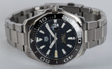  Shop Authentic Tag Heuer Aquaracer Black Dial Silver Steel Strap Strap Watch for Men - WAY201A.BA0927 - Luxxuri