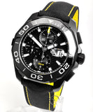  Shop Authentic Tag Heuer Aquaracer Chronograph PVD Black Dial Black Nylon Strap Watch for Men - CAY218A.FC6361 - Luxxuri