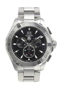  Shop Authentic Tag Heuer Aquaracer Chronograph Black Dial Silver Steel Strap Watch for Men - CAY1110.BA0927 - Luxxuri