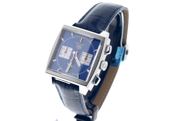  Shop Authentic Tag Heuer Monaco Automatic Chronograph Blue Dial Blue Leather Strap Watch for Men - CBL2111.FC6453 - Luxxuri