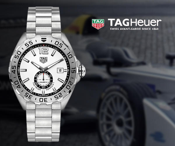 Tag Heuer Formula 1  Calibre 6 Automatic White Dial Silver Steel Strap Watch for Men - WAZ2013.BA0842