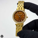  Shop Authentic Michael Kors Darci Amber Dial Gold Steel Strap Watch for Women - MK3408 - Luxxuri