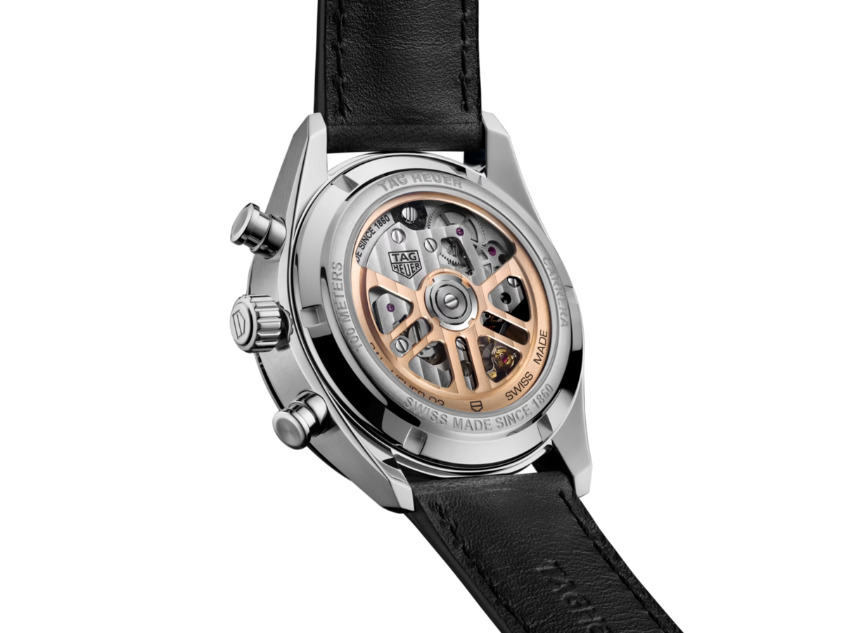 Tag Heuer Carrera Chronograph Black Dial Black Leather Strap Watch for Men - CBN201C.FC6542