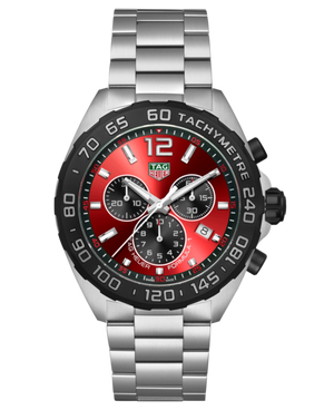  Shop Authentic Tag Heuer Formula 1 Chronograph Red Dial Silver Steel Strap Watch for Men - CAZ101AN.BA0842 - Luxxuri