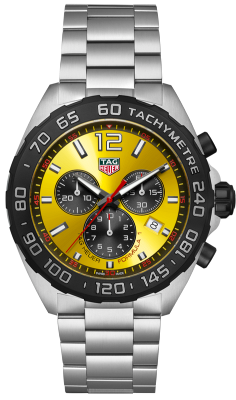  Shop Authentic Tag Heuer Formula 1 Quartz Chronograph Yellow Dial Silver Steel Strap Watch for Men - CAZ101AM.BA0842 - Luxxuri