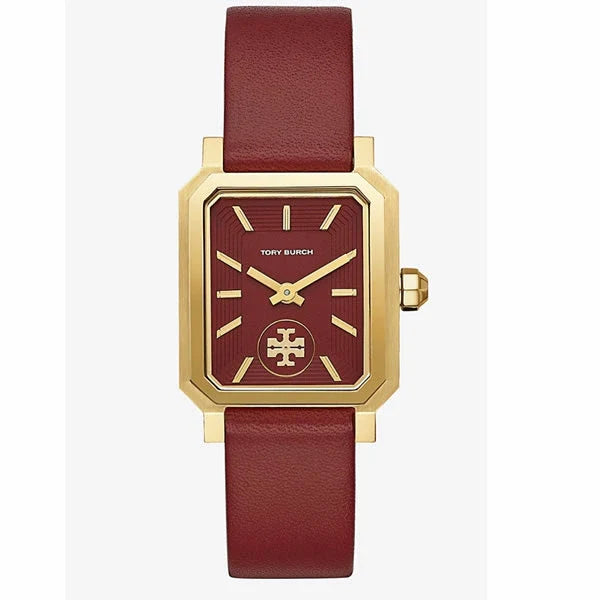 Tory Burch Robinson Quartz Red Dial Red Leather Strap Watch for Women - TBW1505