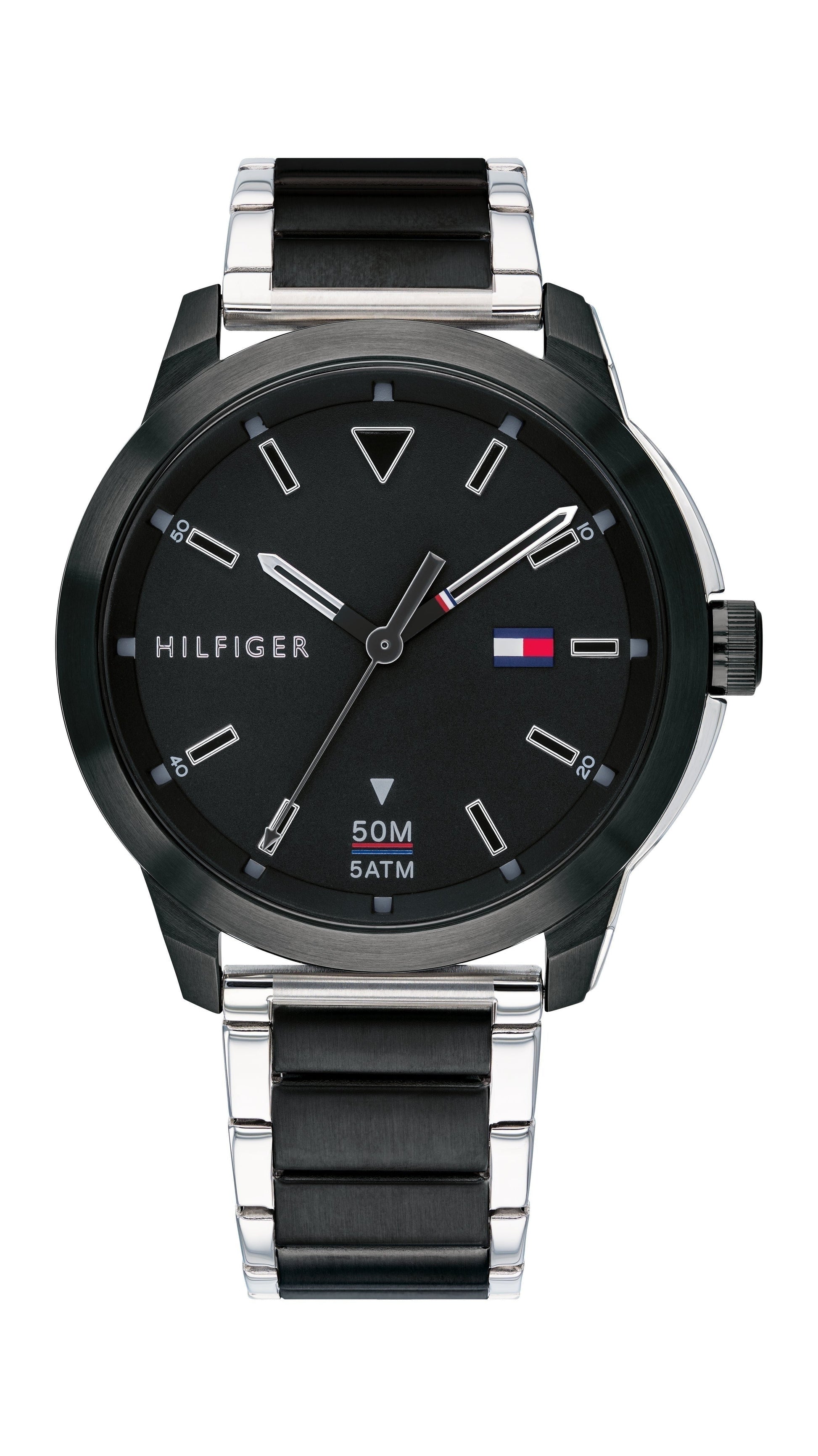  Shop Authentic Tommy Hilfiger Sneaker Quartz Black Dial Two Tone Steel Strap Watch for Men - 1791619 - Luxxuri