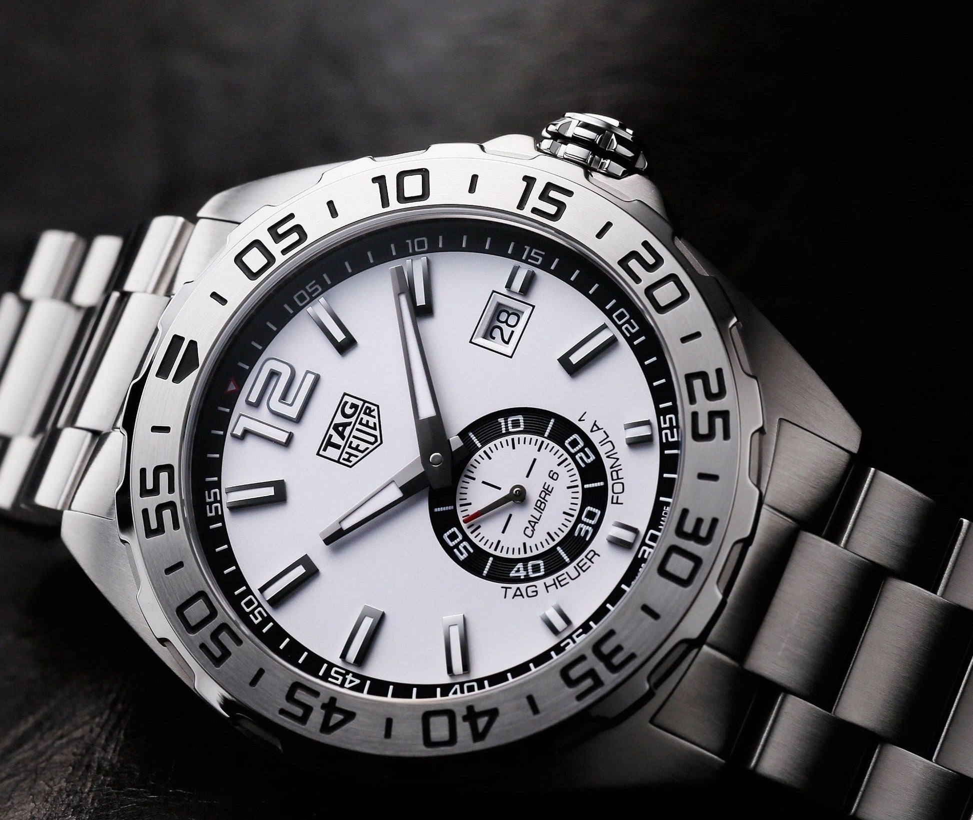  Shop Authentic Tag Heuer Formula 1 Calibre 6 Automatic White Dial Silver Steel Strap Watch for Men - WAZ2013.BA0842 - Luxxuri