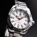  Shop Authentic Tag Heuer Aquaracer Quartz White Dial Silver Steel Strap Watch for Men - WBD1111.BA0928 - Luxxuri