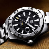  Shop Authentic Tag Heuer Aquaracer Automatic Caliber 5 Black Dial Silver Steel Strap Watch for Men - WBD2110.BA0928 - Luxxuri