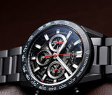  Shop Authentic Tag Heuer Carrera Automatic Chronograph Black Dial Black Steel Strap Watch for Men - CBG2090.BH0661 - Luxxuri