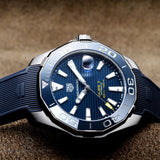  Shop Authentic Tag Heuer Aquaracer Calibre 5 Automatic Blue Dial Blue Rubber Strap Watch for Men - WAY201B.FT6150 - Luxxuri