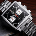  Shop Authentic Tag Heuer Monaco Automatic Chronograph Black Dial Silver Steel Strap Watch for Men - CBL2113.BA0644 - Luxxuri
