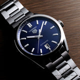  Shop Authentic Tag Heuer Carrera Date Blue Dial Silver Steel Strap Watch for Men - WBN2112.BA0639 - Luxxuri