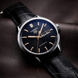  Shop Authentic Tag Heuer Carrera Day Date Black Dial Black Leather Strap Watch for Men - WBN2013.FC6503 - Luxxuri