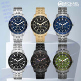  Shop Authentic Michael Kors Chronograph Cunningham Multifunction Blue Dial Grey Steel Strap Watch For Men - MK7155 - Luxxuri
