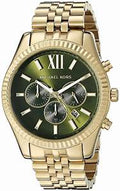  Shop Authentic Michael Kors Lexington Chronograph Green Dial Gold Steel Strap Watch for Men - MK8446 - Luxxuri