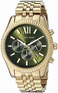  Shop Authentic Michael Kors Lexington Chronograph Green Dial Gold Steel Strap Watch for Men - MK8446 - Luxxuri