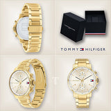  Shop Authentic Tommy Hilfiger Daniel White Dial Gold Steel Strap Watch for Men - 1710415 - Luxxuri