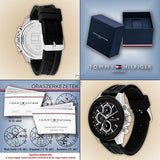  Shop Authentic Tommy Hilfiger Clark Chronograph Black Dial Black Rubber Strap Watch For Men - 1792082 - Luxxuri