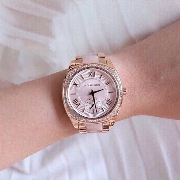  Shop Authentic Michael Kors Bryn Rose Gold Dial Two Tone Steel Strap Watch for Women - MK6135 - Luxxuri
