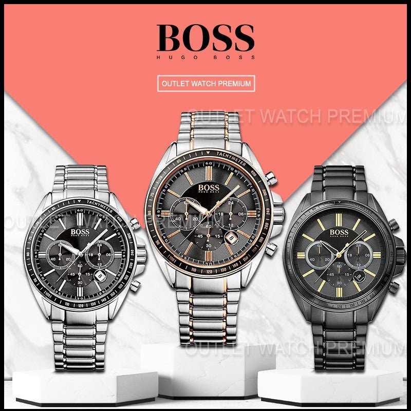  Shop Authentic Hugo Boss Chronograph Black Dial Silver Steel Strap Watch for Men - 151080 - Luxxuri