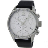  Shop Authentic Calvin Klein Masculine Chronograph White Dial Black Leather Strap Watch for Men - K2H27120 - Luxxuri