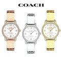 Coach Delancey Diamonds Silver Dial Gold Steel Strap Watch for Women - 14502354