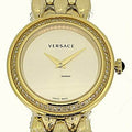  Shop Authentic Versace V Flare Diamonds Silver Dial Gold Steel Strap Watch for Women - VEBN00918 - Luxxuri