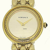 Shop Authentic Versace V Flare Diamonds Silver Dial Gold Steel Strap Watch for Women - VEBN00918 - Luxxuri