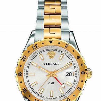  Shop Authentic Versace Hellenyium GMT Silver Dial Two Tone Steel Strap Watch for Men - V11030015 - Luxxuri