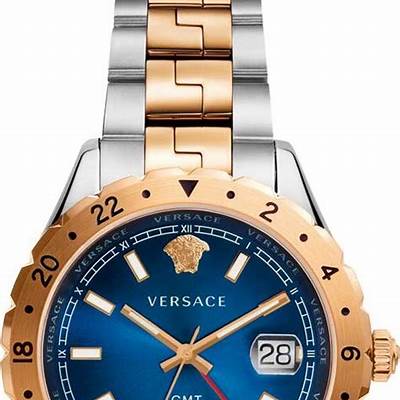 Shop Authentic Versace Hellenyium GMT Blue Dial Two Tone Steel Strap Watch for Men - V11060017 - Luxxuri