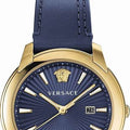  Shop Authentic Versace V-Urban Quartz Blue Dial Blue Leather Strap Watch for Men - VELQ00319 - Luxxuri