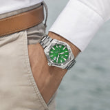  Shop Authentic Tag Heuer Aquaracer Diamonds Emerald Green Dial Silver Steel Strap Watch for Women - WBD1316.BA0740 - Luxxuri