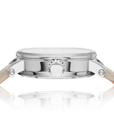  Shop Authentic Fossil Boyfriend Automatic Skeleton Silver Dial White Leather Strap Watch for Women - ME3069 - Luxxuri