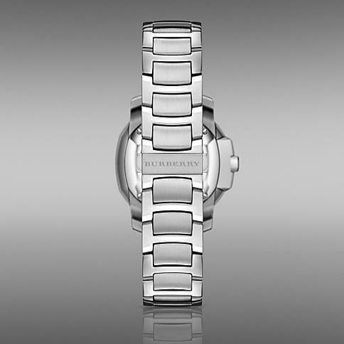  Shop Authentic Burberry The Britain Diamonds Mother of Pearl Dial Silver Steel Strap Watch for Women - BBY1801 - Luxxuri