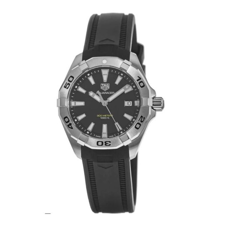  Shop Authentic Tag Heuer Aquaracer Quartz Black Dial Black Rubber Strap Watch for Men -  WBD1110.FT8021 - Luxxuri