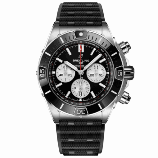  Shop Authentic Breitling Super Chronomat B01 44 Black Dial Black Rubber Strap Watch for Men - AB0136251B1S1 - Luxxuri