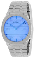  Shop Authentic Gucci 25H Quartz Blue Dial Silver Steel Strap Unisex Watch - YA163408 - Luxxuri