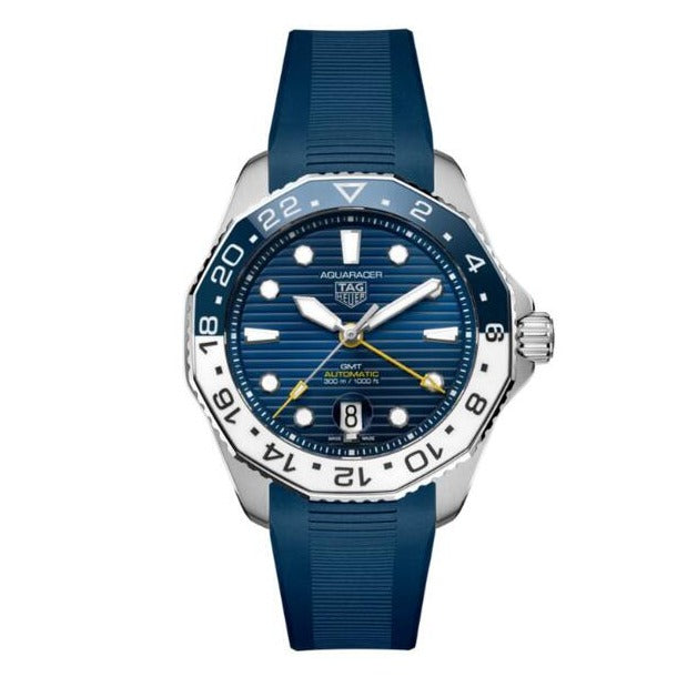 Tag Heuer Aquaracer Professional 300 GMT Automatic Blue Dial Blue Rubber Strap Watch for Men - WBP2010.FT6198