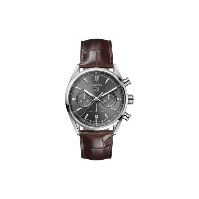  Shop Authentic Tag Heuer Carrera Chronograph Grey Dial Brown Leather Strap Watch for Men - CBN2012.FC6483 - Luxxuri