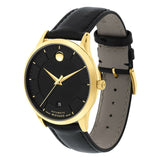  Shop Authentic Movado 1881 Automatic Black Dial Black Leather Strap Watch For Men - 606875 - Luxxuri