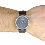  Shop Authentic Emporio Armani Luigi Quartz Gray Dial Brown Leather Strap Watch For Men - AR1996 - Luxxuri