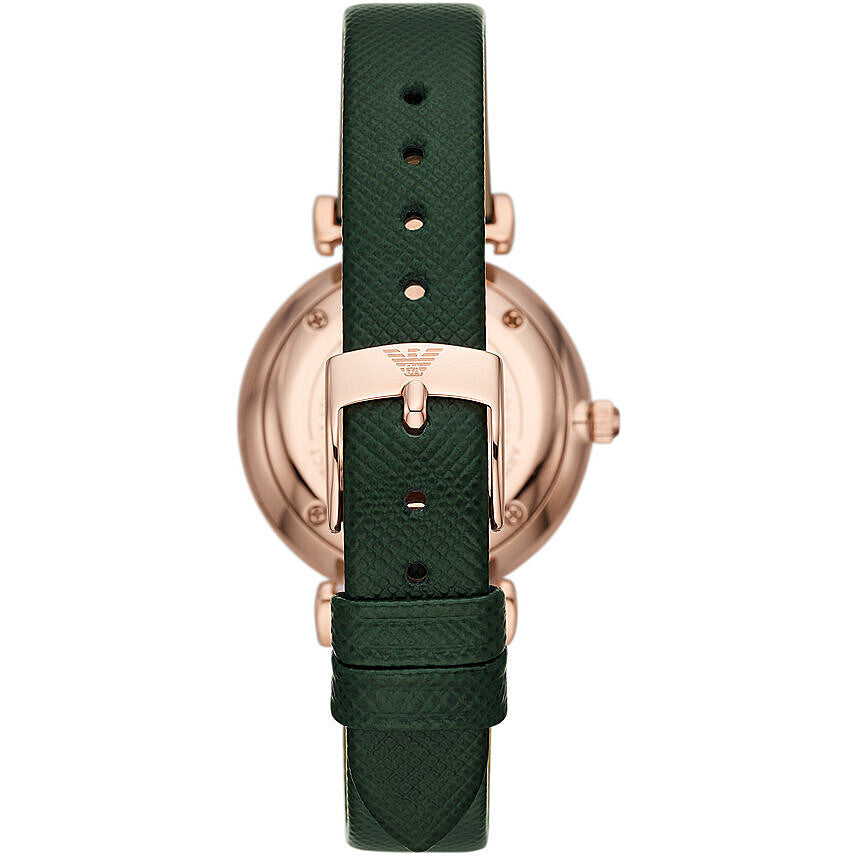  Shop Authentic Emporio Armani Pro Planet Analog Silver Dial Green Leather Strap Watch For Women - AR11517 - Luxxuri