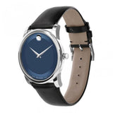  Shop Authentic Movado Museum Classic Blue Dial Black Leather Strap Watch for Men - 606610 - Luxxuri