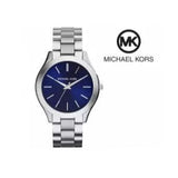  Shop Authentic Michael Kors Slim Runway Quartz Blue Dial Silver Steel Strap Watch For Women - MK3379 - Luxxuri