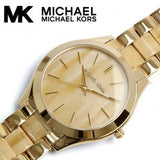  Shop Authentic Michael Kors Slim Runway Gold Dial Two Tone Gold Strap Watch for Women - MK4285 - Luxxuri