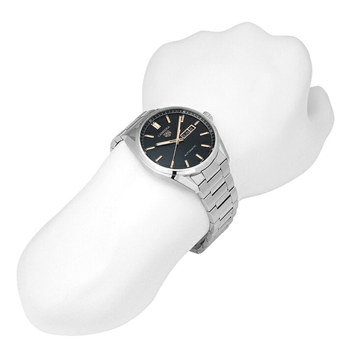  Shop Authentic Tag Heuer Carrera Day Date Black Dial Silver Steel Strap Watch for Men - WBN2013.BA0640 - Luxxuri