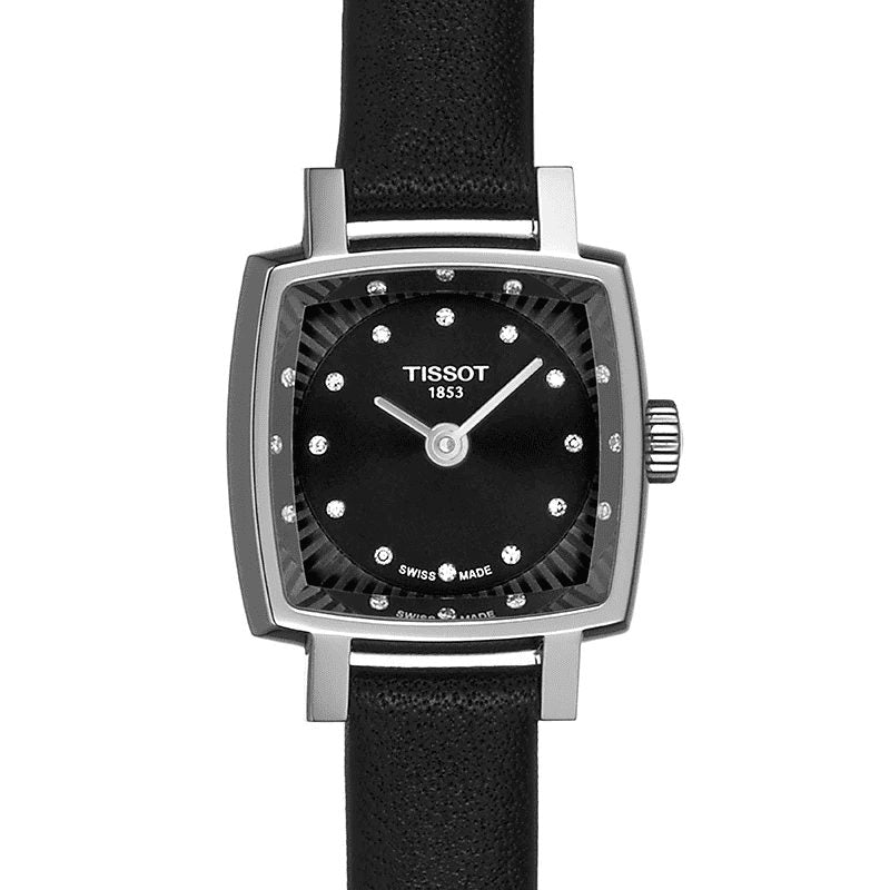 Shop Authentic Tissot Lovely Square Quartz Diamonds Black Dial Black Leather Strap Watch For Women - T058.109.16.056.00 - Luxxuri