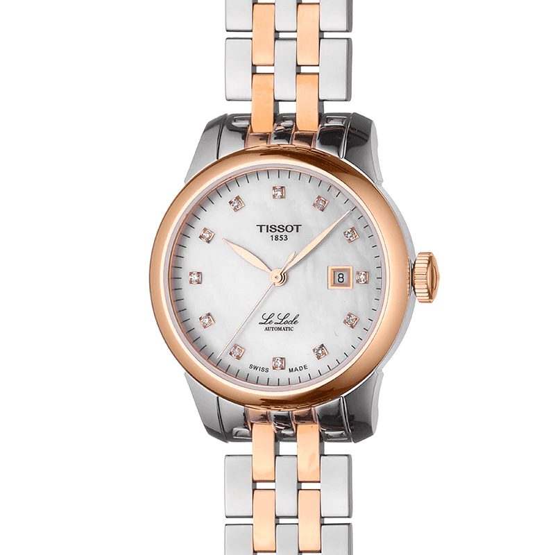  Shop Authentic Tissot Le Locle Automatic Diamonds Mother of Pearl White Dial Two Tone Steel Strap Watch For Women - T006.207.22.116.00 - Luxxuri